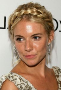 peinados de fiesta, corona trenzada